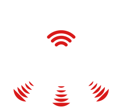 Logo du calibrage de caméra de pare-brise, une voiture avec des ondes et des lignes pour symboliser la route